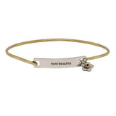 Hello Beautiful Sterling Silver Bangle Bracelet - Aaria Tees
