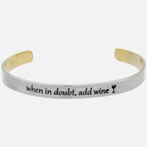 When In Doubt Add Wine Mixed Metals Cuff Bracelet - Aaria Tees