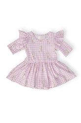 Baby Bunnies 3/4 Sleeve Flutter Twirl Bodysuit - Aaria Tees