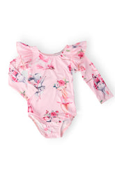 Ballet Beauties L/S Flutter Sleeve Leotard - Aaria Tees