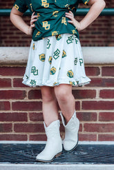 Baylor White Bear Ruffle Twirl Skort - Aaria Tees
