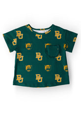 Baylor Green Bear Ruffle Pocket Tee - Aaria Tees