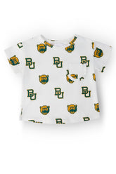 Baylor White Bear Ruffle Pocket Tee - Aaria Tees
