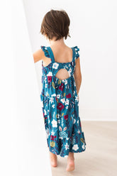Berries in Bloom Ruffle Maxi Dress - Aaria Tees
