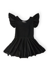 Black S/S Twirl Leotard - Aaria Tees