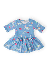 Blue Moon 3/4 Sleeve Twirl Bodysuit - Aaria Tees