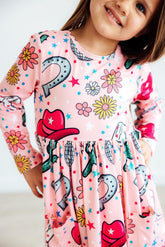 Boots & Bling L/S Pocket Twirl Dress - Aaria Tees
