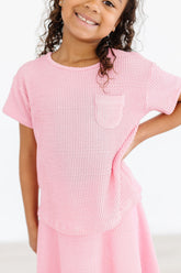 Bubblegum Pink Scrunchy Pocket Tee - Aaria Tees