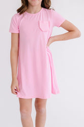 Bubblegum Pink T-Shirt Dress - Aaria Tees