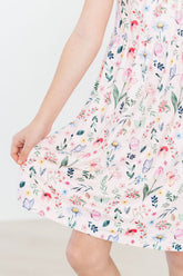 Butterfly Meadows Ruffle Cross Back Dress - Aaria Tees
