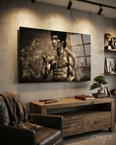 Bruce Lee Glass Wall Art - Aaria Tees