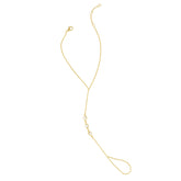 Cz Bezel Hand Chain Bracelet - Aaria Tees