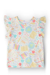 Campus Cutie S/S Ruffle Tee - Aaria Tees