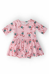 Candy Cane Cutie 3/4 Sleeve Twirl Bodysuit - Aaria Tees