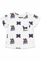 Montana State University White Bobcat Ruffle Pocket Tee - Aaria Tees