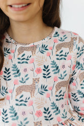 Cheetah Girl 3/4 Sleeve Pocket Twirl Dress - Aaria Tees