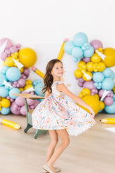Class Act Flutter Sleeve Twirl Dress - Aaria Tees