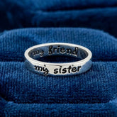 My Sister My Friend Sterling Silver Ring - Aaria Tees