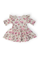 Cowgirl Cutie 3/4 Sleeve Flutter Twirl Bodysuit - Aaria Tees
