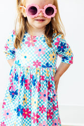 SALE Crazy Daisy 3/4 Sleeve Pocket Twirl Dress - Aaria Tees