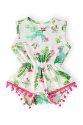 Cute Cactus Pom Pom Romper - Aaria Tees