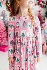 Dear Santa L/S Pocket Twirl Dress - Aaria Tees