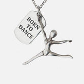 Born to Dance Pewter Necklace - Aaria Tees