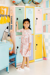 Dream Big Little One 3/4 Pocket Twirl Dress - Aaria Tees