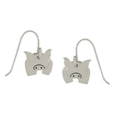 Dancing Pig Sterling Silver Earrings - Aaria Tees