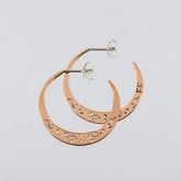 Cutout Swirls Copper Hoop Earrings - Aaria Tees