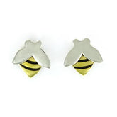 Bee Sterling & Brass Post Earrings - Aaria Tees