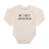 graphic bodysuit | my first christmas (long sleeve) - Aaria Tees