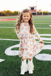 Football Friday L/S Pocket Twirl Dress - Aaria Tees