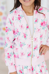 Gingham Bows Satin Jacket - Aaria Tees