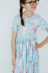 Grand Slam Glam S/S Pocket Twirl Dress - Aaria Tees