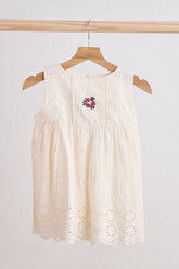 White hand embroidery lace dress - Aaria Tees