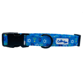 Hanukkah Dreidel Blue Dog Collar - Aaria Tees