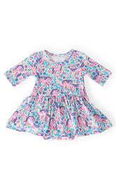 Head in the Clouds 3/4 Sleeve Twirl Bodysuit - Aaria Tees
