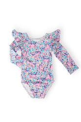 Head in the Clouds L/S Flutter Sleeve Leotard - Aaria Tees
