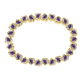 Stretchy Bezel Heart Bracelet Purple - Aaria Tees