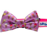 Ice Cream Cone Purple Dog Bow Tie - Aaria Tees