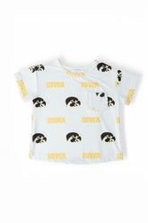 Iowa White Tigerhawk Ruffle Pocket Tee - Aaria Tees