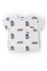 JMU White Duke Dog Ruffle Pocket Tee - Aaria Tees