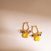 Yellow Chalcedony Gold Drop Earrings - Aaria Tees