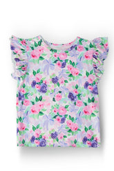 Lavender Love S/S Ruffle Tee - Aaria Tees