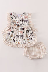 Beige Farm Bloomer Set - Aaria Tees