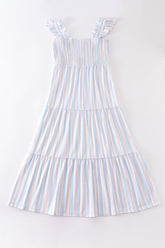 Crab french knot stripe smocked dress - Aaria Tees