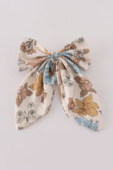 Floral print 1pc hair bow - Aaria Tees