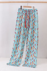 Blue christmas character print dad pajamas pants - Aaria Tees