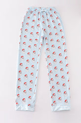 Blue santa print dad pajama pants - Aaria Tees